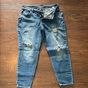 Maurices Blue Distressed Boyfriend Jeans